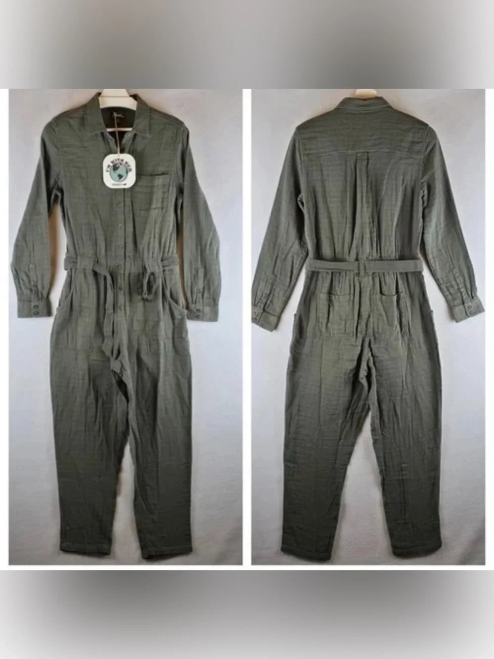 Toad & Co Tamarac Utility Jumpsuit Belted Coverall Gauzy Cotton
